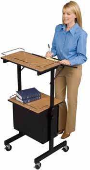 Audio Visual: Lecterns Diversity Stand 37 1/2" to 45 1/2" 3" casters for easy mobility.