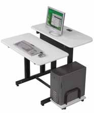 Optional cable management trays available. Also available as a 36" single user station.