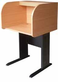 Work surface is 3/4" thick particle board and features a grommet for cable management.