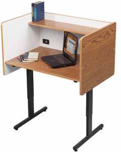 Frame is black powder-coated steel and includes leveling glides. Economical Study Carrel Stock H x W x D Ship Wt.