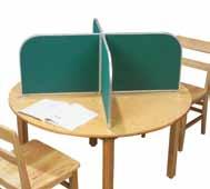 All carrels are trimmed in anodized aluminum with hinges to fold flat for compact storage.