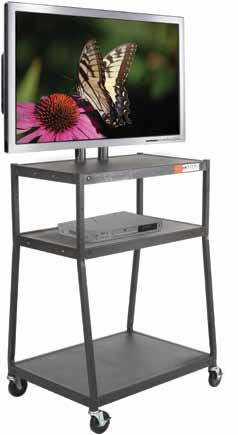 Audio Visual: Flat Panel Carts Supports up to a 44"/80 lb. flat panel display. H-style flat panel bracket features channels to conceal wires.