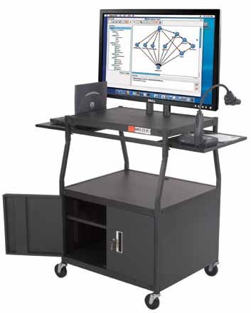 Wide Body Flat Panel Cart Stock H x W x D Ship Wt. Price 27553 67" x 32" x 23 1/2" 68 lbs $608.00 Supports up to a 54"/100 lb flat panel display.