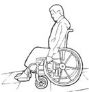 (Fig 13) Uphill Bend your upper body forward and propel the wheelchair with quick, short pushes on the handrims in order to maintain