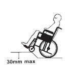 (Fig 14) Downhill Lean carefully backwards and allow the handrims to slide through your hands, but be ready at all times to check the