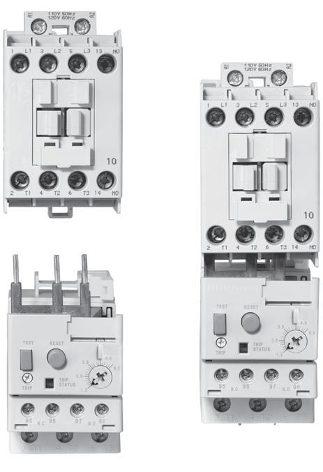 overload relays are available with Class 10, 15, 20 or 30 tripping characteristics Selectable DIP switch for: Manual versus automatic mode Trip class (10, 15, 20 or 30) Mechanical attachment