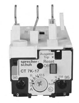 Simple and effective motor protection for applications to 10HP @ 460V (15HP @ 575V) R Consistent and reliable protection The consistent high quality of Sprecher + Schuh thermal overload relays is
