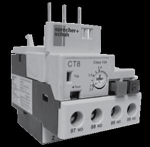 Series CT8 Thermal Overload Relays Simple and effective motor protection for applications to 12 1 /2 Amps Sprecher + Schuh has been a leader in providing superior motor protection.