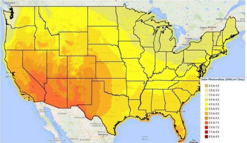 U.S. Solar Resource for tilt=local latitude Federal Energy Management