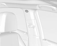 44 Seats, restraints Curtain airbag system The curtain airbag system consists of an airbag in the roof frame on each side.