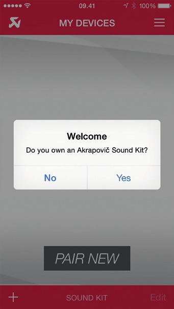 Pairing the Akrapovič Sound Kit with the Smartphone App Before using the Akrapovič Car Sound Kit App, it must be paired with the Akrapovič Sound Kit receiver.