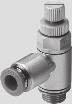 Flow Control Valves Overview One-way flow control valves for exhaust air flow control With male thread M5 G½, 0-32 UNF ½NPT and push-in connector 4 2 mm and Â ½ With male and female thread Gx G½,