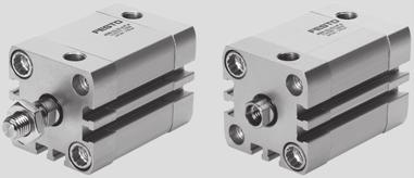 Compact Cylinders ADN Metric Series, to ISO 2287 Technical Data Pneumatic Cylinders and Actuators Materials End caps, cylinder barrel: Anodized aluminum Piston rod, flange screws: High-alloy steel