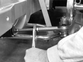 If rotating the tie rod end 360 degrees changes the toe-in too much, use the rack tie rod to make smaller adjustments.