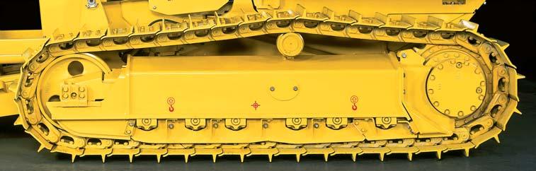 This main frame structural feature is a main frame and track frame combined with connecting bars by weldments, providing the ideal stiffness required in a small size crawler dozer.