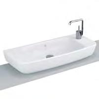 pedestal and countertop use 200 Countertop washbasin, 60x35cm 191 4385 Half