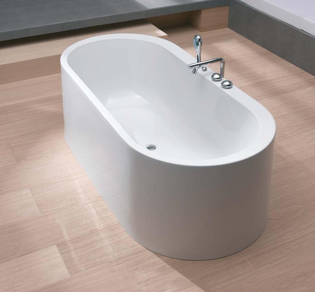 including leg set, panel and waste, 190x90cm 3303 A41813 Pebble deck-mounted bath / shower