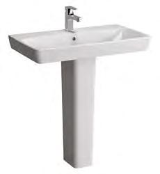 Washbasin, 80cm, for wall-hung pedestal and countertop use 217 4456 Half pedestal 123 4457 Pedestal