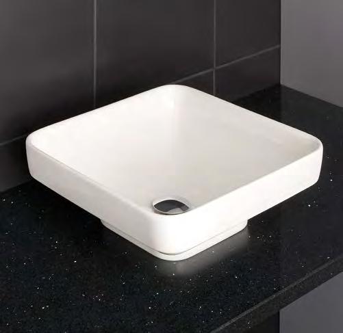 white 432 4441 Square bowl, 40cm, pearl green and white 432 BASINS WITH TWO-COLOUR DESIGNS CREATE A STRIKING FOCAL POINT, AND CAN BE USED