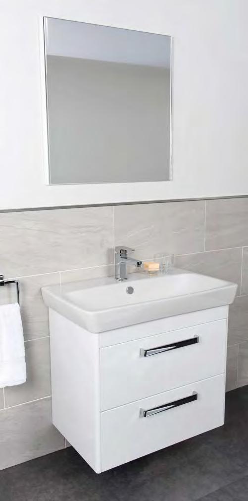 UML80GWMR Mirror, 80cm, high gloss white 210 NEW THE CLEAN, SIMPLE DESIGN OF THE M-LINE WASHBASIN WILL ADD