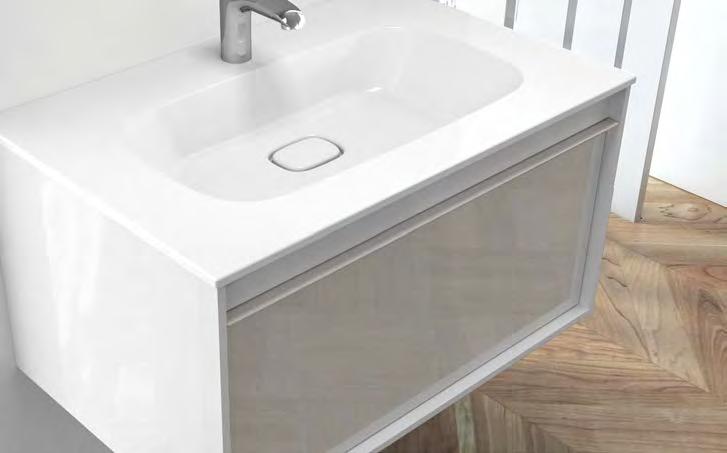 black 138 58183 Washbasin unit with drawer, including Infinit washbasin, 100cm, high gloss white 1620 A COMPACT DRAWER SYSTEM PROVIDES