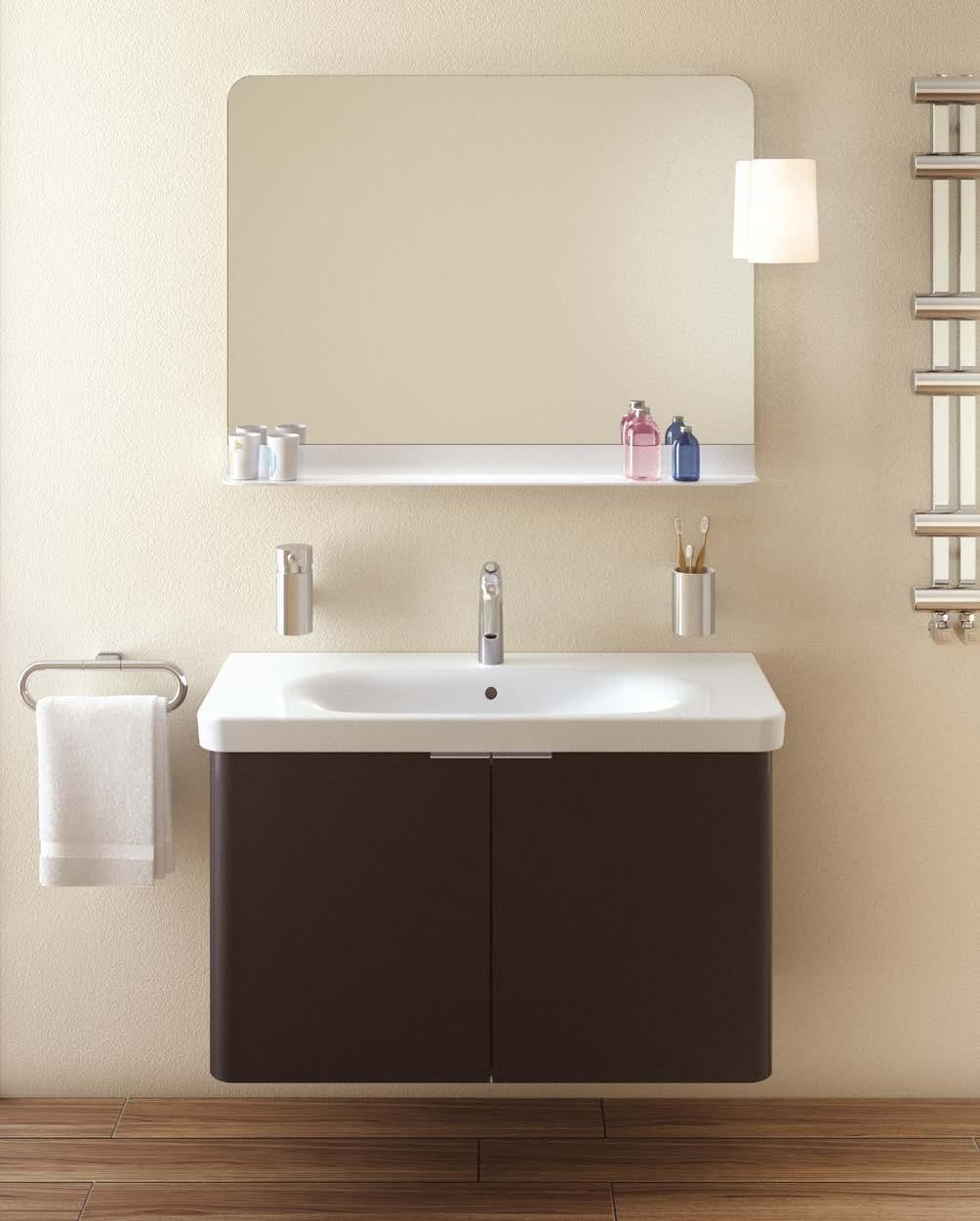 NEST THE NEST MIRROR, WITH INTEGRATED SHELF AND OPTIONAL LAMP, IS AVAILABLE IN WIDTHS OF 60, 80 OR 100CM NEST NEST 5682 Washbasin, 80cm 206 56536 Washbasin unit with doors,