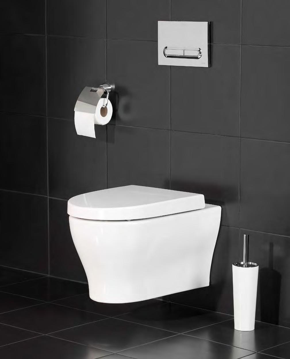 CONNECT TO THE WALL USING A CONCEALED MOUNTING SYSTEM THE SENTO WALL-HUNG PAN IS NOW AVAILABLE WITH RIM-EX TECHNOLOGY IN BOTH