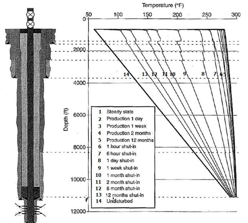 Figure 9 Variation of well bore fluid temperature with the depth [2] References [1] Helical buckling of tubing sealed in pacer by Arthur Lu