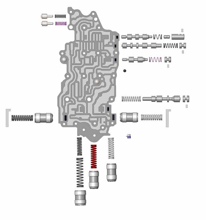 TIME TESTED INDUSTRY TRUSTED Toyota/Lexus U760E, U760F ZIP KIT OE Exploded View Upper Valve Body U760E Shown NOTE: Depending upon vehicle application, the OE springs shown may not be present.