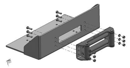 Foot-Down Fairlead/Winch Mounting Instructions: STEP 1: Mount fairlead to mounting bracket with bolts, lock
