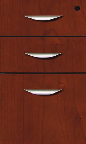 Hand selected veneers accented with solid wood fluted edges