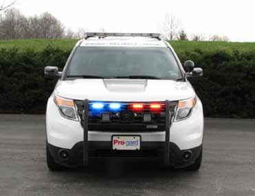 either 2 or 4 ION lights All Integrated LED Lightbars, choose from three lighting patterns: - all red - all blue - ½ red, ½ blue Universal Sedan Push