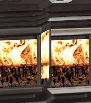 Its 20% larger firebox is designed to maintain steady heat over a longer period. A powerful, fan is available as an option.