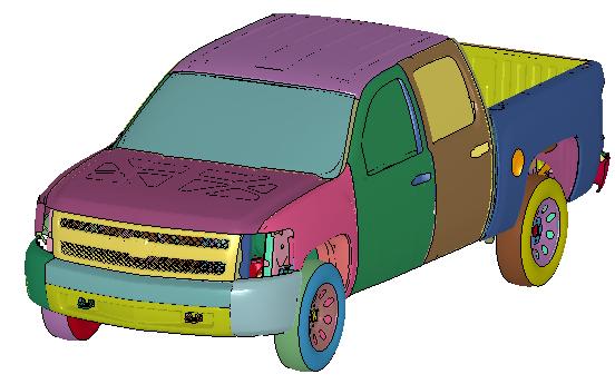 To evaluate the performance of the bridge rail under MASH criteria, impact simulations were performed with models of a pickup truck and small passenger car.
