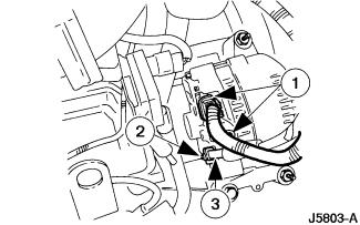 Page 3 of 6 16. Position the power steering reservoir aside. 1. Remove the three bolts. 2. Position the power steering reservoir aside. 17. On A/C equipped vehicles, position the A/C lines aside. 1. Remove the A/C compressor manifold bolt.