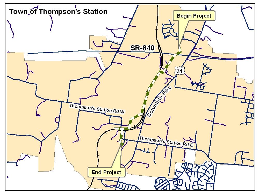 Thompson's Station Greenway - Phase 1 TIP # 2012-66-189 Greenway Thompsons Station Williamson Length 2.84 Regional Plan ID 1086-602 Air Quality Status Exempt TDOT PIN 108854.04 $747,922.