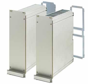 Frame type plug-in units PRO FRME TYPE PLUG-IN UNITS PRO, 6 U KITS, FRONT PNEL SHIELDED (TEXTILE GSKET) Illustration shows 1 HP width, side panel depth 167 mm 04811008 Extruded side panels with