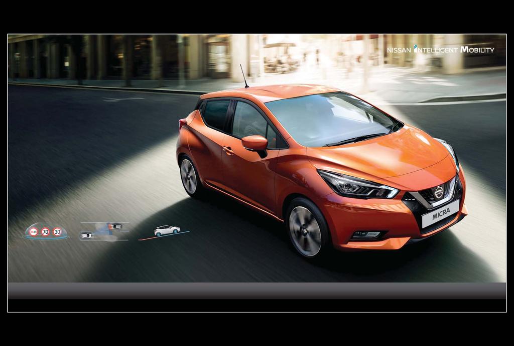 NISSAN INTELLIGENT DRIVING ALWAYS LOOKING OUT FOR YOU Because being behind the wheel is more pleasurable when in-control, the Nissan Intelligent Driving systems cover most driving scenes.