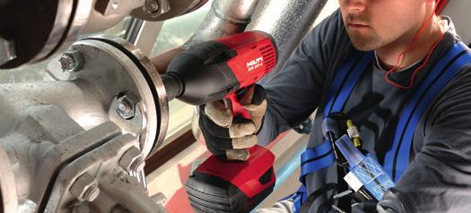 Cordless impact wrench SIW 22T-A Applications Driving HUS screw anchors from 8 mm to14 mm in diameter in concrete Tightening and releasing nuts and bolts from M12 to M24 Assembling steel