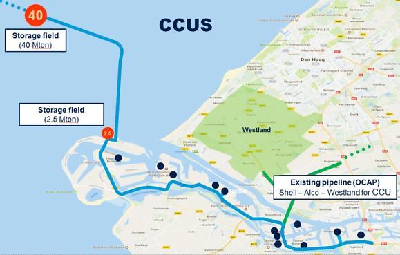 New energy infrastructure for LT-Heat and CCUS 40 PJ heat transport network in South-Holland for potentially 500.