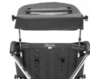 ACCESSORIES Headrest Cover (Canopy) 1. Move rubber spacers to adjust height of the canopy. 2.