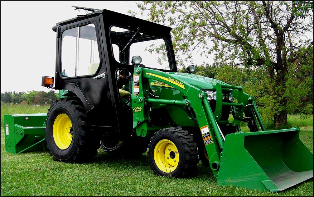 Special Request Cabs John Deere compact tractor with low profile cab Cabs are built to fit your needs