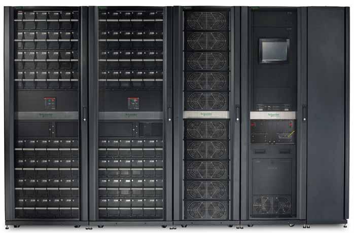 The Symmetra PX 250/500 kw systems can scale in increments of 25 kw up to 500 kw, and four systems can be paralleled to deliver up to 2 MW of power protection (1.