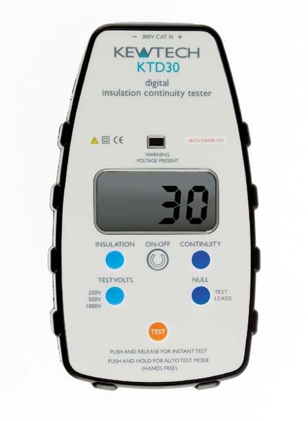 Operation a Detailed View of the KTD30 1 Live Circuit 3 2 LCD Display 3 Power ON/OFF (including Intelligent Auto Power Off) 6 Continuity Test 7 Continuity Test