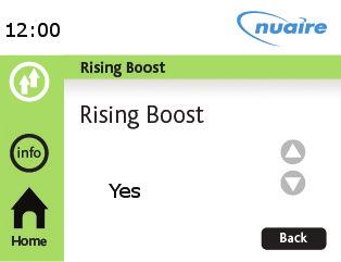 5.6 Rising Boost Installation and Maintenance Rising Boost Allows you to set the ventilation