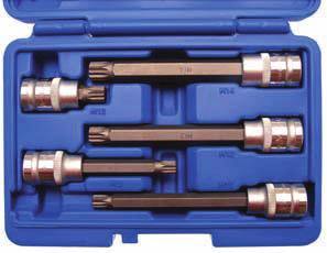 5-piece Spline Bit Socket Set - special set for car drive shafts - includes bit sockets: - M12