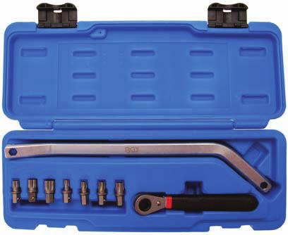 Door Hinge Mounting Tool Set - for disassembly and assembly of door hinges, also suitable for other work in tight spaces - includes the following bits with retaining ball: for Spline screws M8, M10