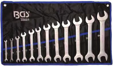 30620 Double Open End Spanner 20x21 mm 30621 Double Open End Spanner 21x23 mm 30624 Double Open End Spanner 24x27 mm 30625 Double Open End Spanner 25x28 mm 30630 Double Open End Spanner 30x32 mm