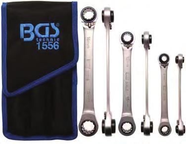Ratchet Wrench, open, 12 mm 3-piece 4 in 1 Rachet Ring Spanner Set - 3 wrenches with 4 sizes each -