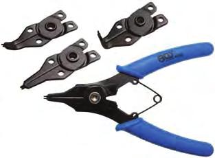 Circlip Pliers Set - internal and external - jaws In 45, 90 and straight - for snap rings with Ø 10-50 mm